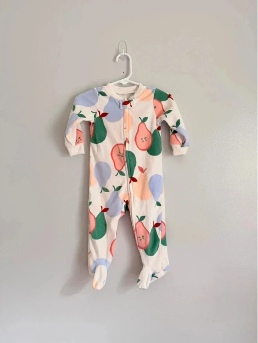 Carter’s Fruit Print Fleece Sleeper 9M VGUC